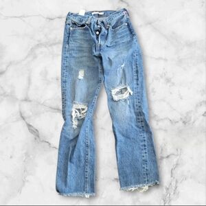 Levi’s Wedgie Fit Distressed Button Fly Jeans Size 27 X 28 Womens